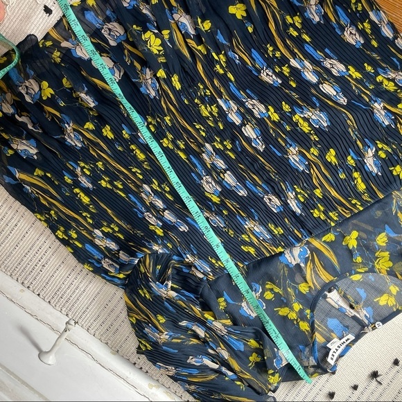 WHISTLES Habiba Iris Printed Pleated 3/4 Sleeve Blouse Womens 10 - Picture 8 of 9